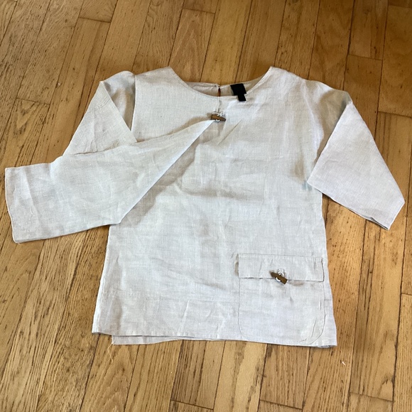 Blu No 9 100% Linen top beige, XS, toggle detail, EUC, classy - Picture 4 of 9